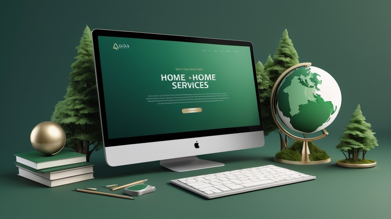 Forest green-themed image featuring books, a globe, and a laptop, symbolizing personalized AQA GCSE home and online tutoring services with a modern, professional design.