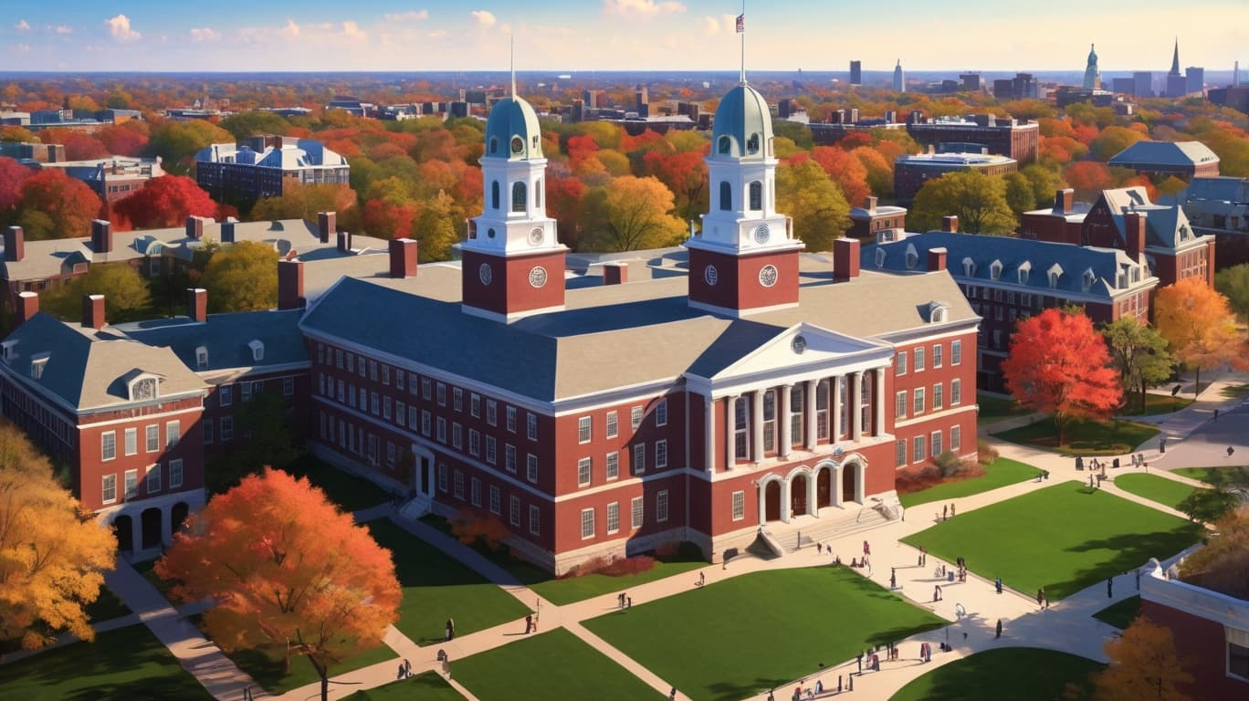 An illustration of Harvard University which is one of the US universities we offer admissions consultancy for.